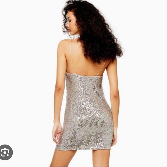 Topshop Glitter Cowl Neck Mini - Picture 2 of 5